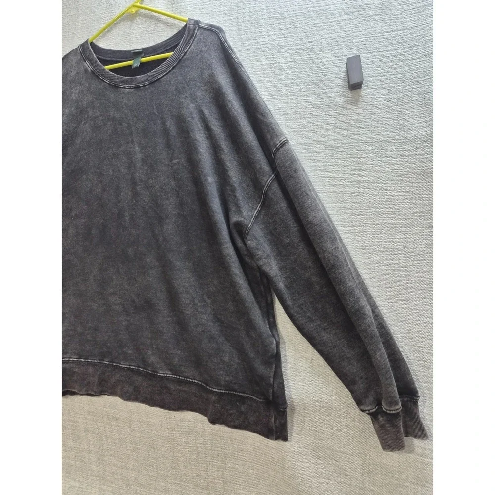 Wild Fable Sweatshirt Womens 2XL Gray Cotton Fleece Lined Crew Neck Ribbed Trim - Picture 6 of 11
